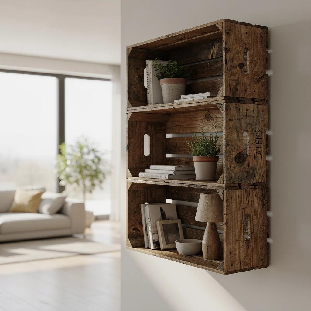 Holzkisten Regal Upcycling