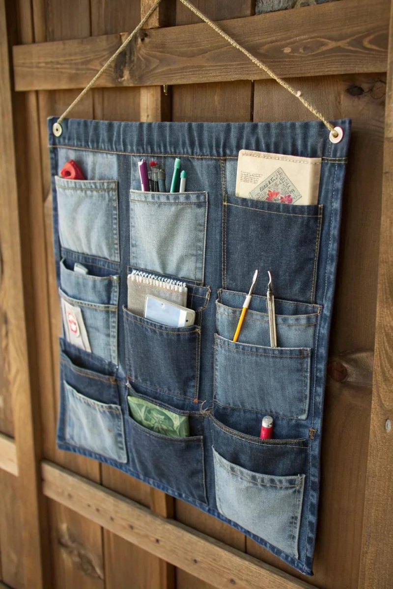 Wandorganizer aus Jeans