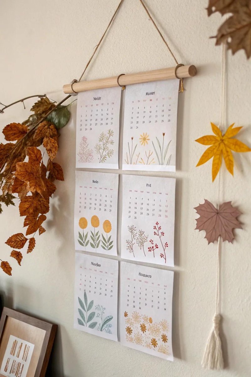 Alte Kalender als Wanddeko