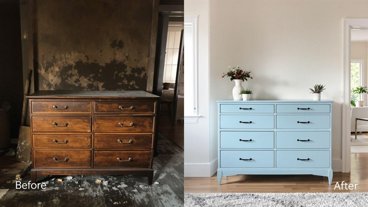 Upcycling Möbel vorher nachher mit neuen Ideen