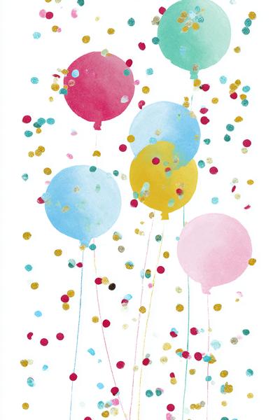 10. Ballon-Stempelbild mit Konfetti-Rahmen für for basteln fasching krippe ideas