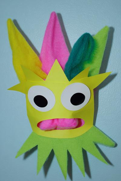 29. Kita-Monster-Maske mit Wackelaugen for basteln fasching kita ideas