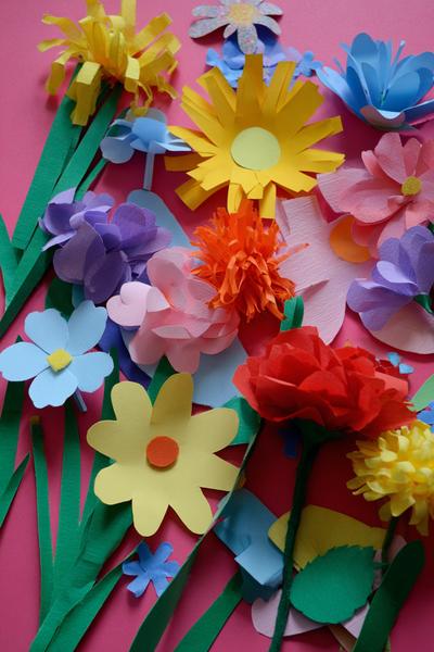1. Blumen aus Papier für den Kindergarten basteln for basteln frühling kindergarten ideas