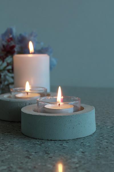 11. Beton-Optik Kerzenhalter für Basteln und Selbermachen Deko mit klaren Kanten