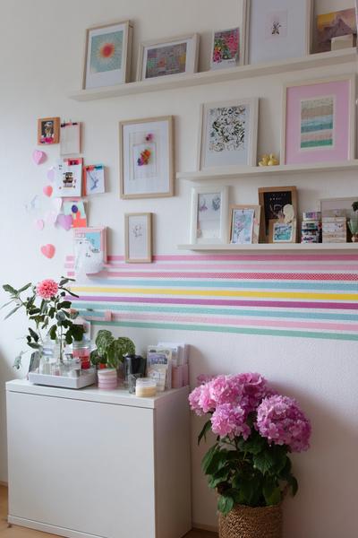 20. Washi-Tape Galeriewand für Basteln und Selbermachen Kostenlos ohne Nägel