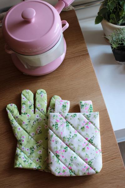 32. Leinen-Topflappen mit Steppnähten für Basteln und Selbermachen Frühling Nähen in Natur