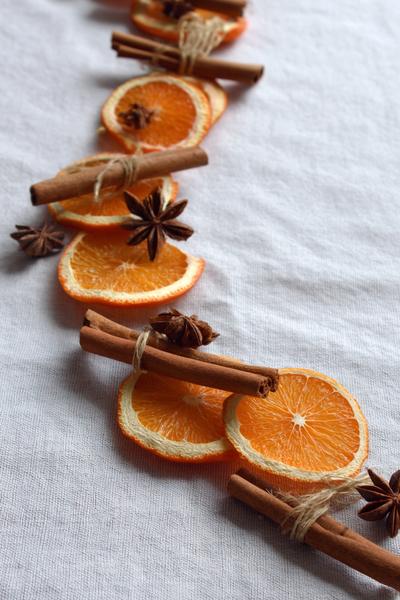 7. Zimt-Orangen-Girlande für Basteln und Selbermachen Weihnachten mit Naturduft