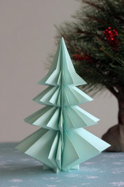 11. Origami-Tannenbaum in Pastellgrün als for basteln weihnachten ideen ideas