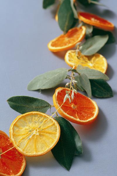 34. Orangenscheiben-Girlande mit Lorbeer beim for basteln weihnachten natur ideas