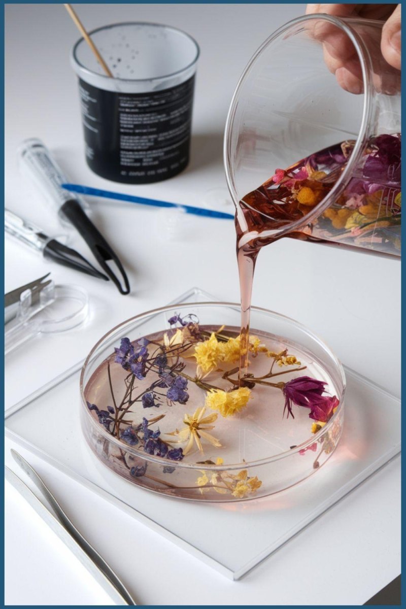 Getrocknete Blumen in Resin