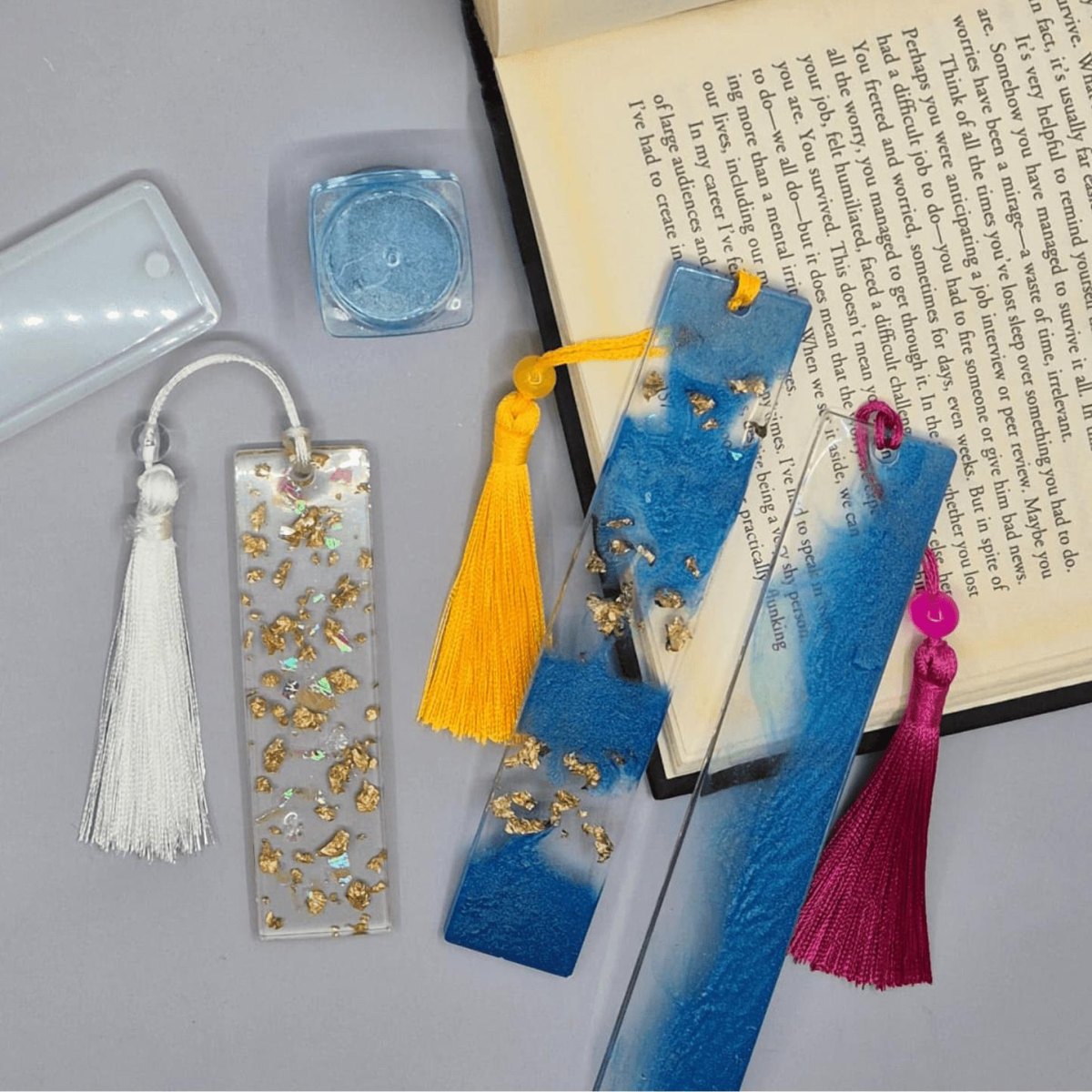 Buntes Resin Lesezeichen