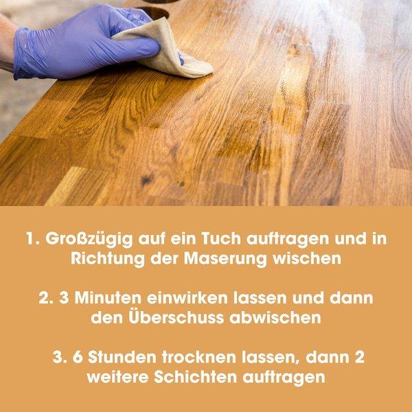 Geölte Kiefernholz Oberfläche einwirken lassen