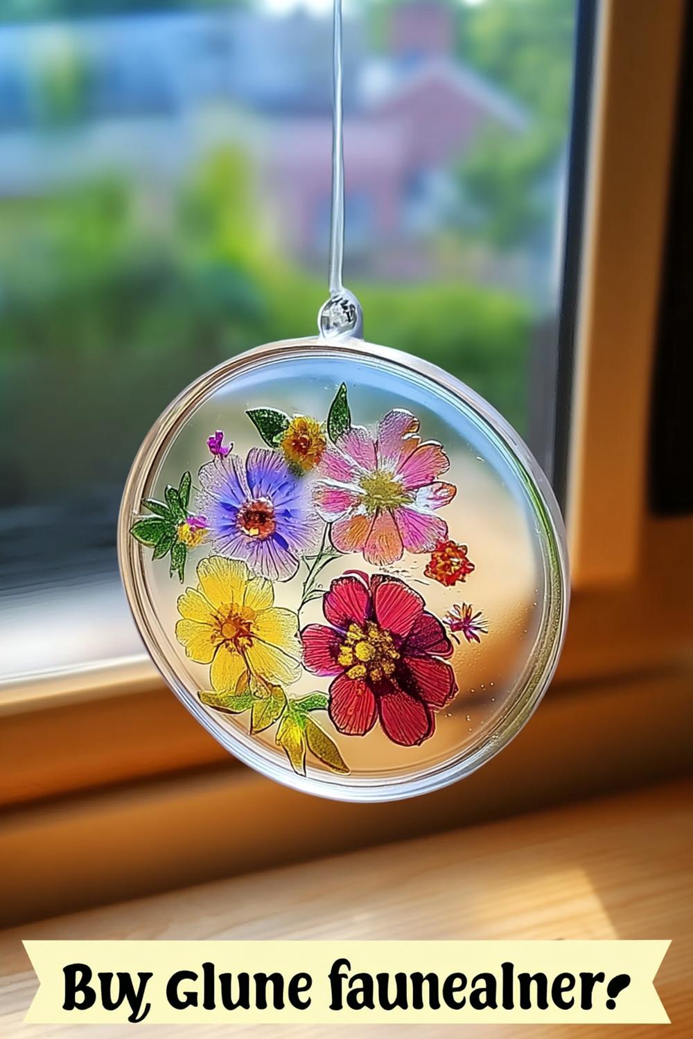 Blumenmotiv in Glasrahmen