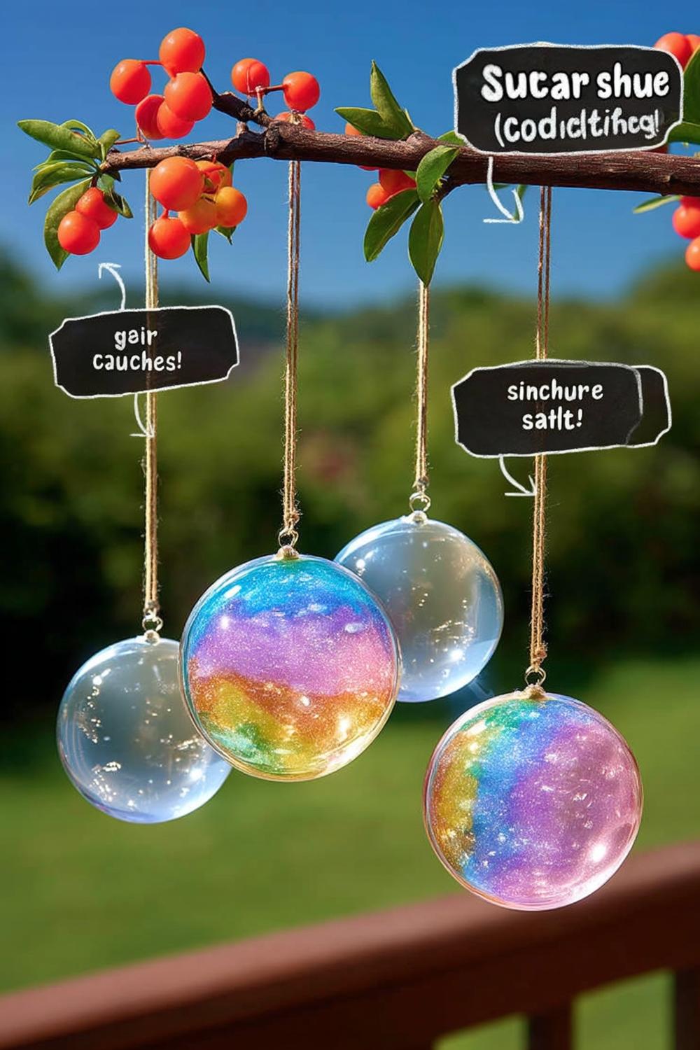 Hängende Regenbogen-Kugeln