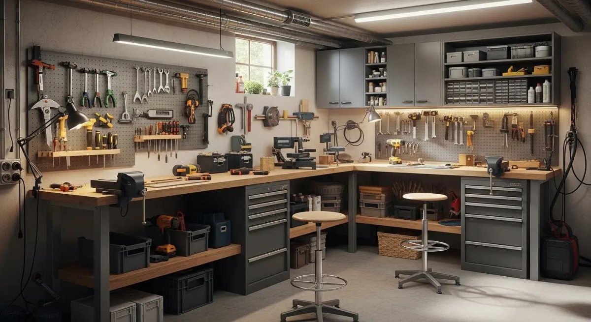 Multifunktionswerkstatt mit Arbeitsbereichen