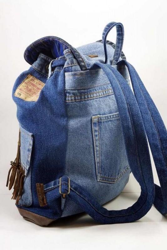 Rucksack aus alter Jeans