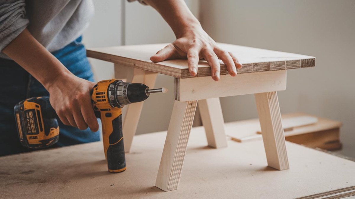 Einfacher Holz Hocker