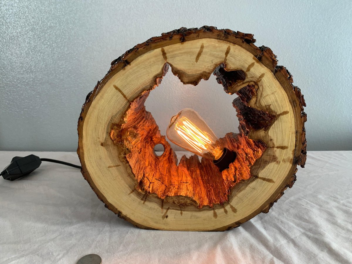 Holzstamm Lampe DIY
