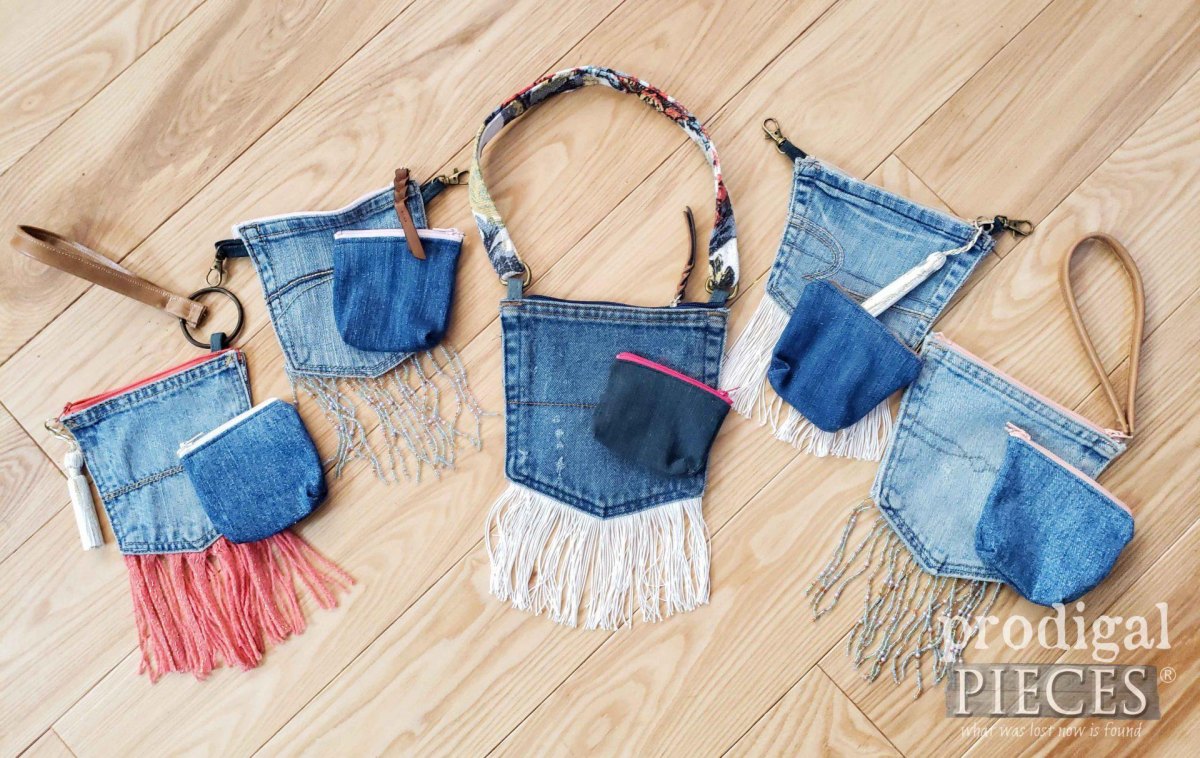 Accessoires aus Jeans-Taschen