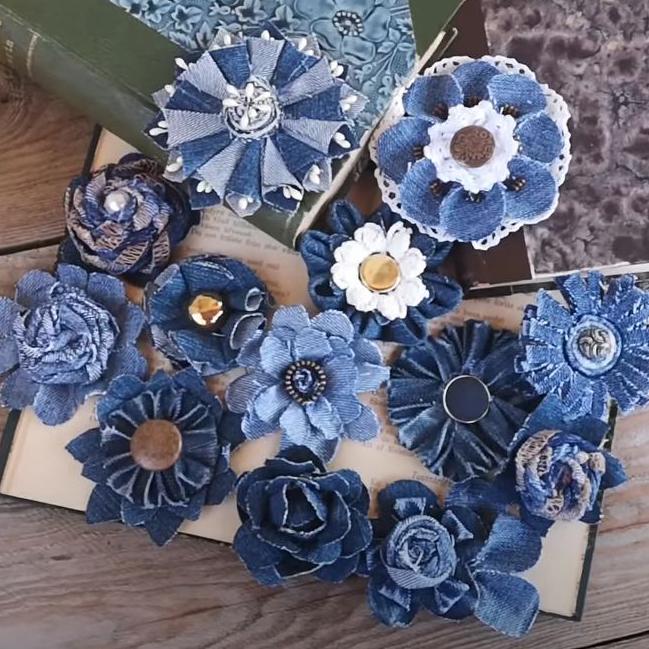 Blumen aus Jeansstoff