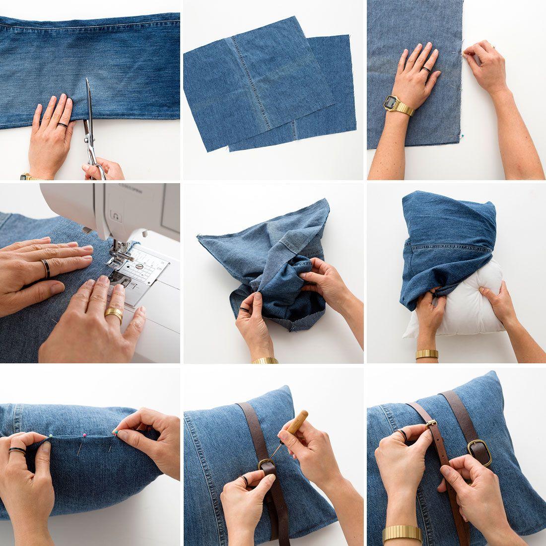 Kissenbezug aus Jeansstoff