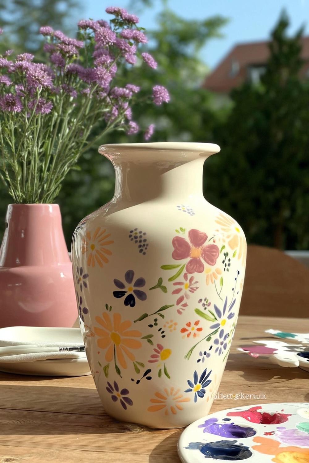 Blumenwiese auf Keramik