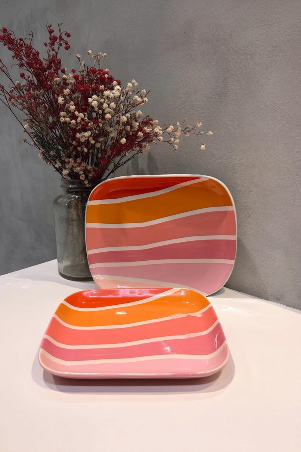 Sunset-Streifen in Koralle