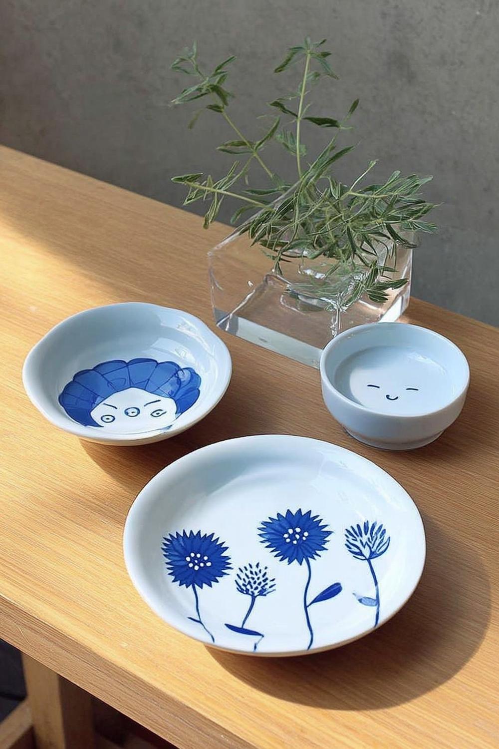 Blaue Blütenpracht im Set