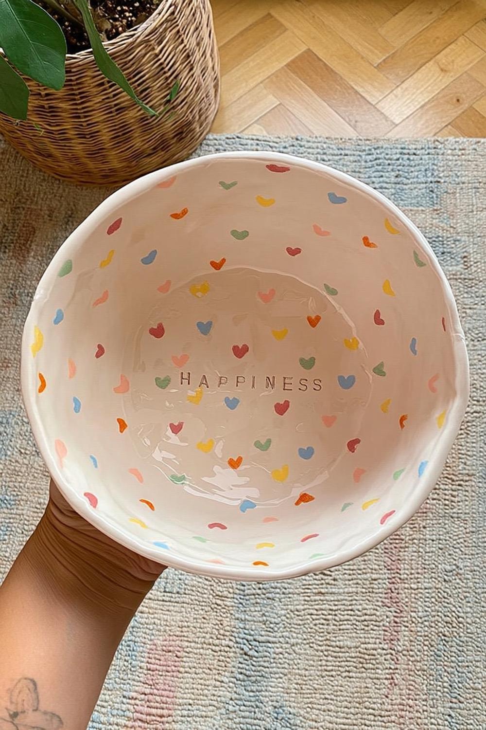 30 einfache Keramik Bemalen Ideen für bunte Schalen