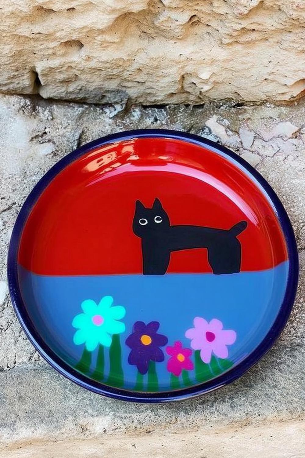 Katze im Blumengarten