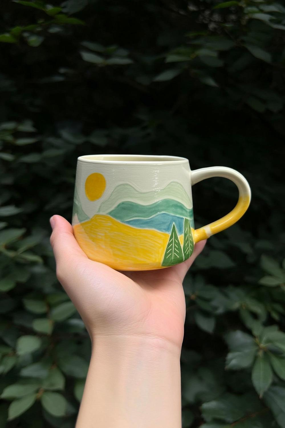 Landschaftsmalerei auf Porzellan