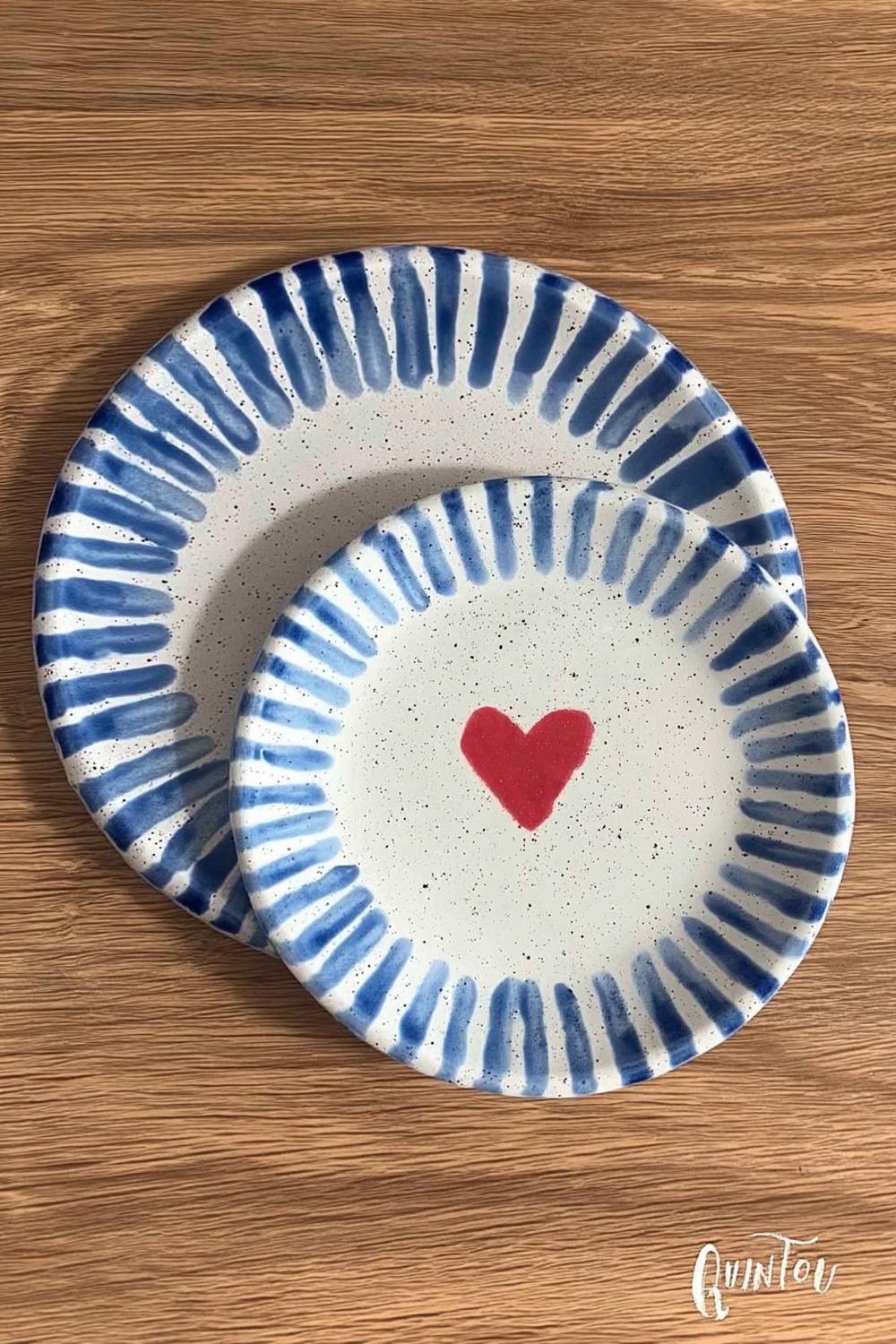 Herzstrahlen in Blau