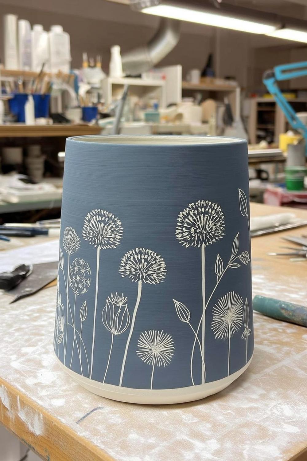 Botanische Gravur-Optik