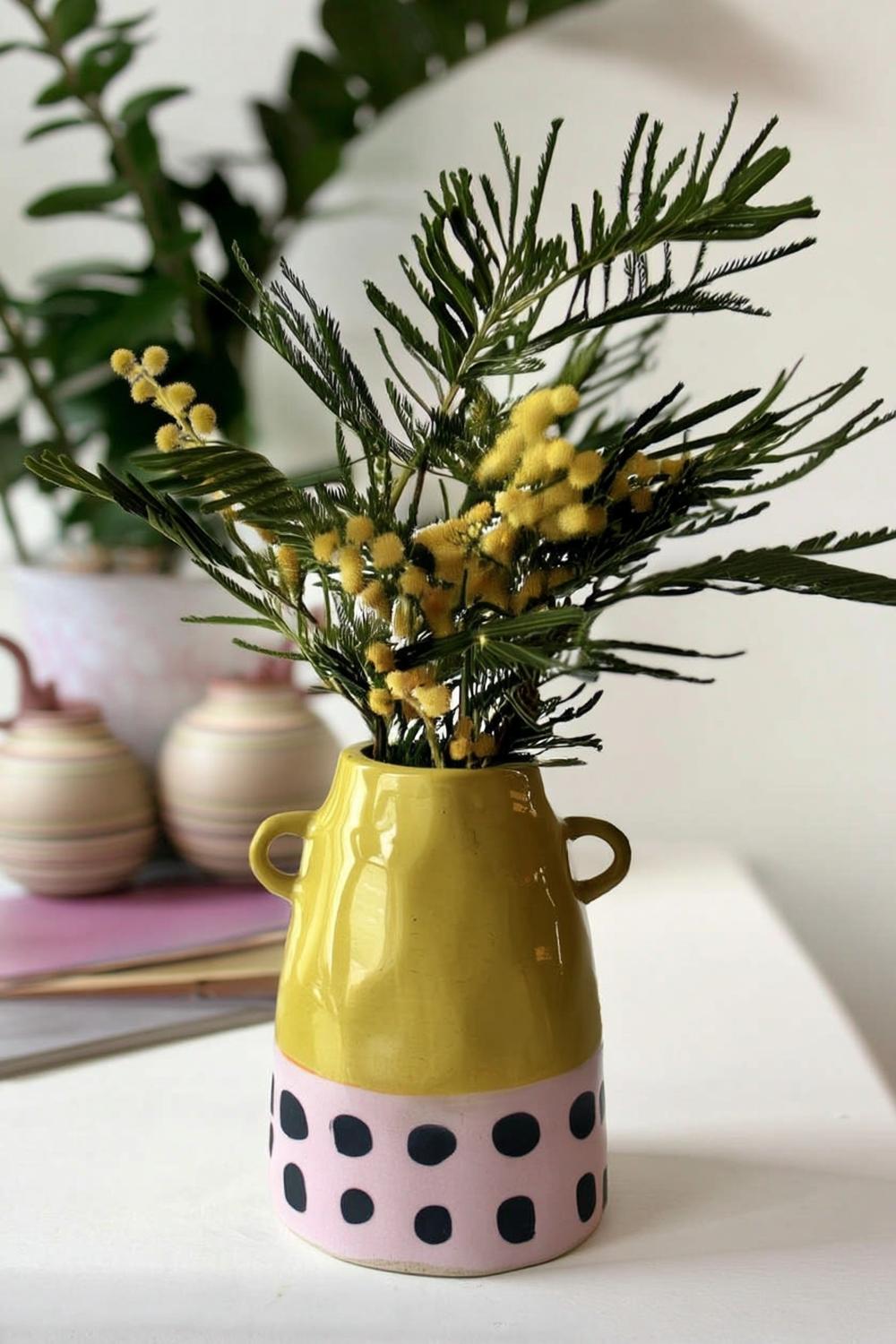 Gelb-Rosa Punktmuster