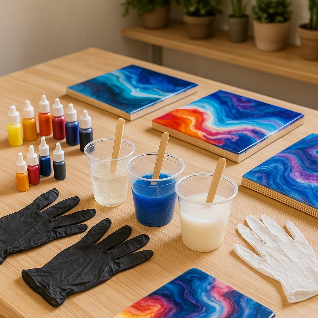 Epoxidharz Bild mit Pigmenten