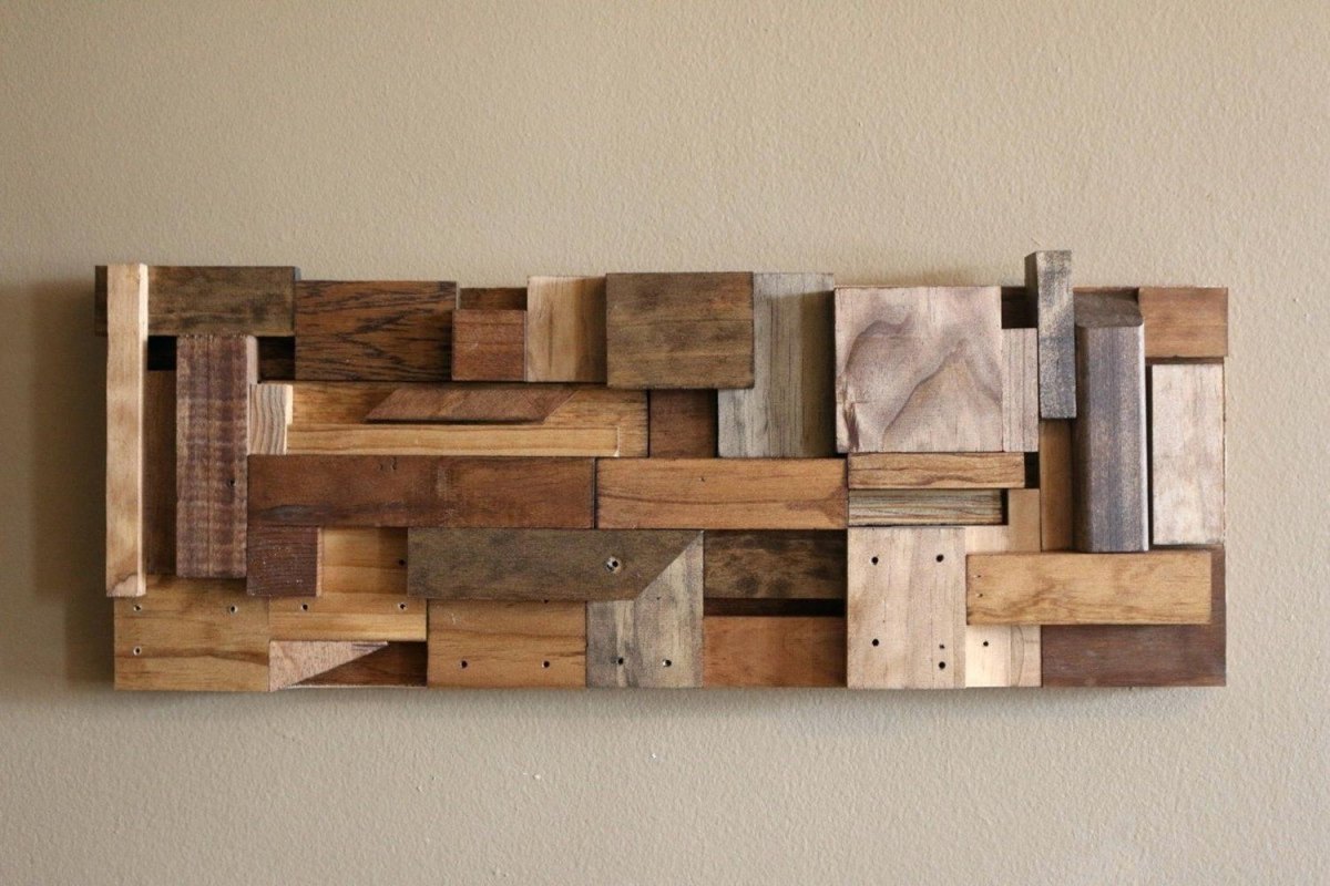 Holzstücke Wandbild DIY