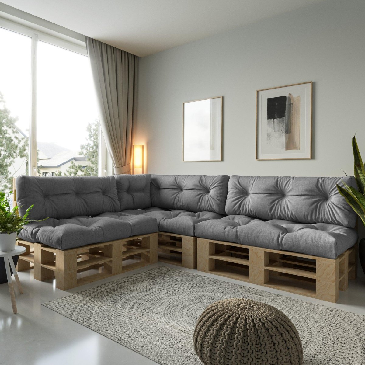 Luxuriöses Palettensofa dicke Polster