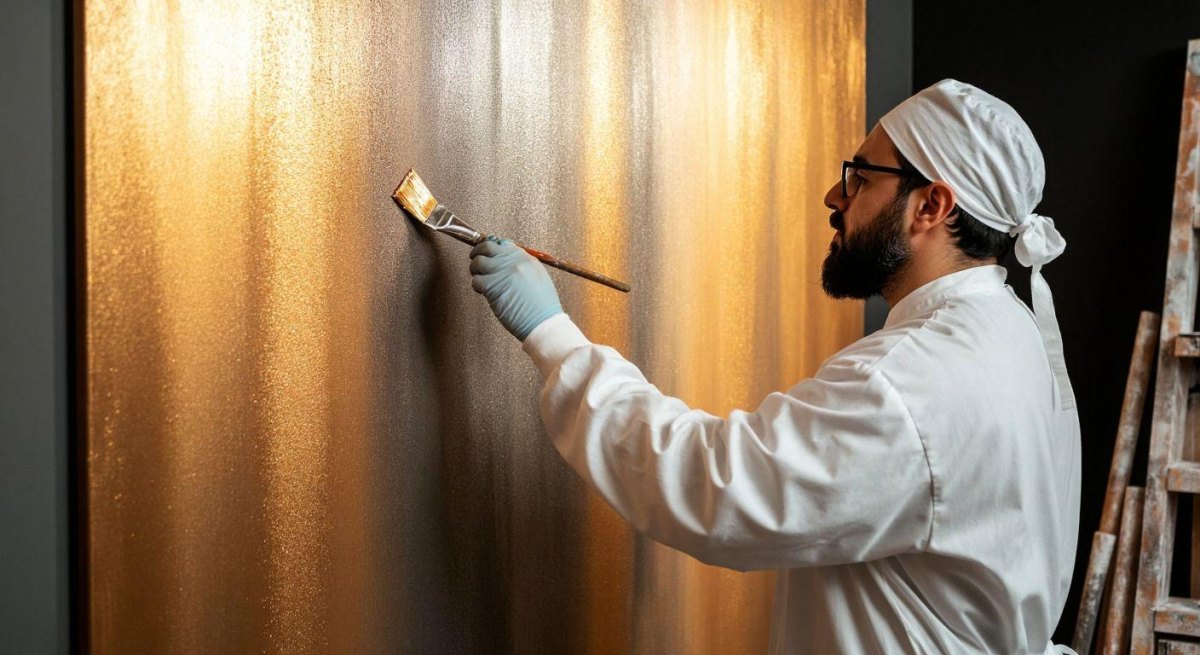 Metallic Wandfarbe mit Glanz