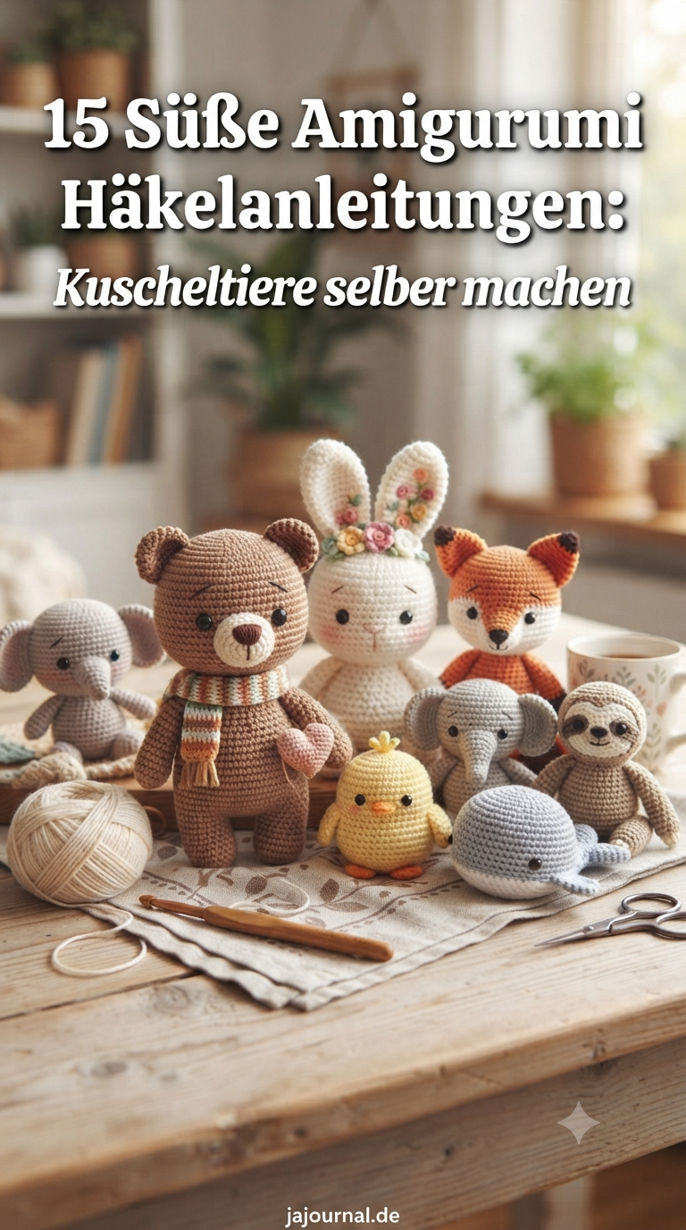 15 Süße Amigurumi Häkelanleitungen: Kuscheltiere selber machen
