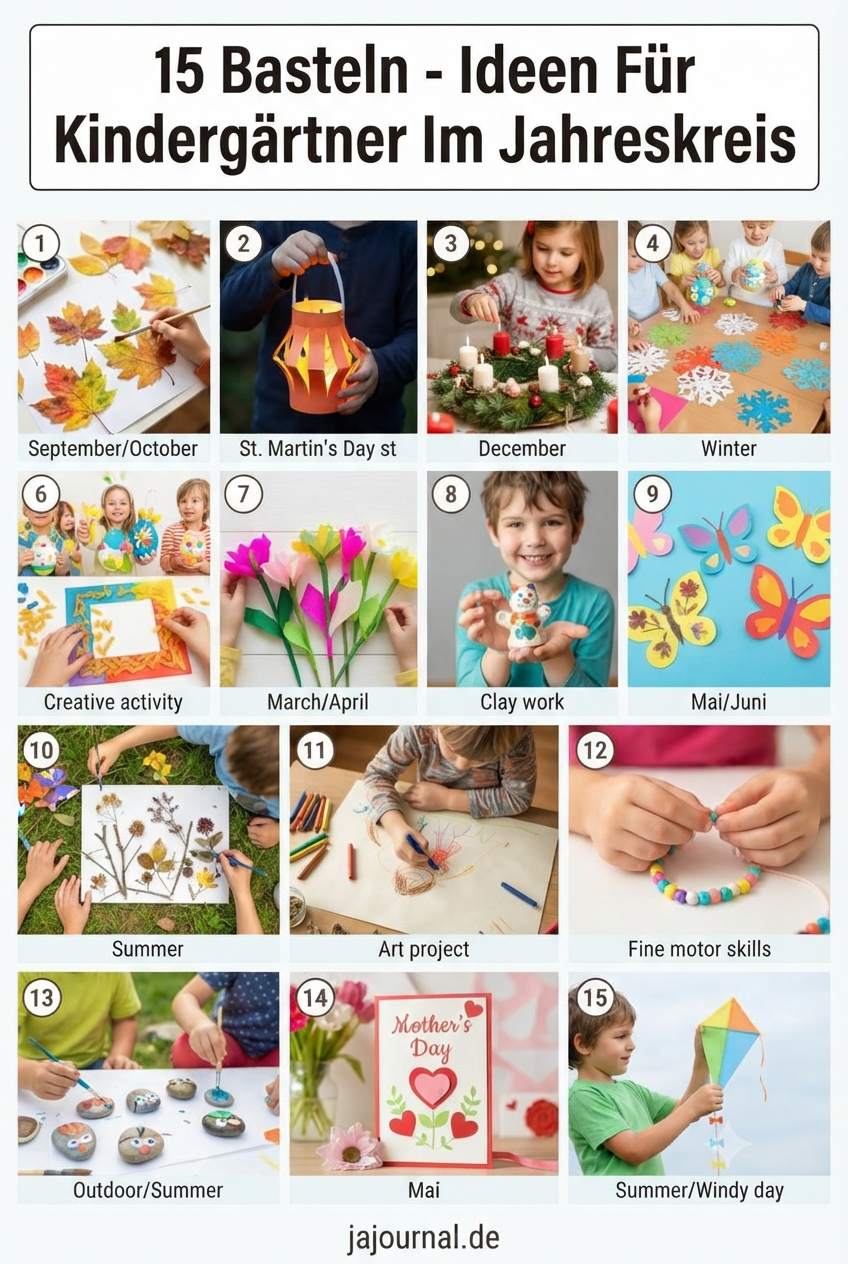 15 Basteln - Ideen Für Kindergärtner Im Jahreskreis
