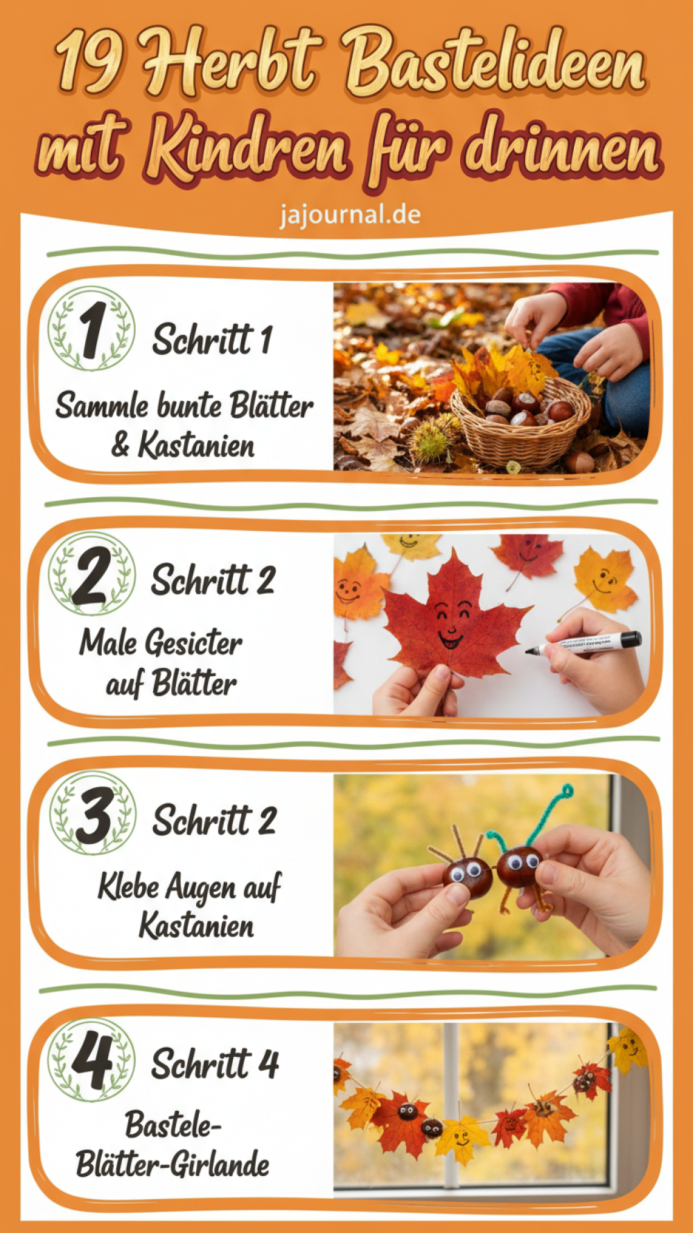 19 Herbst Bastelideen mit Kindern für drinnen