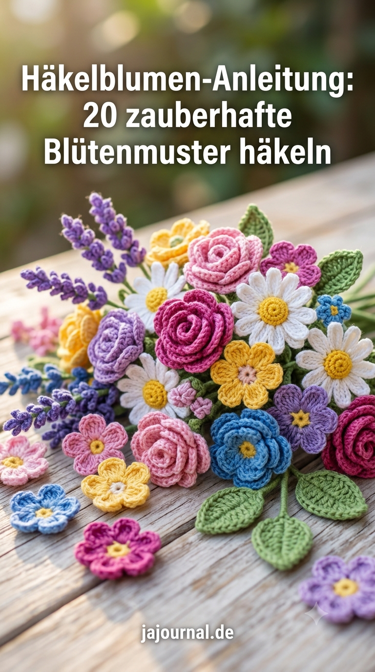 Häkelblumen-Anleitung: 20 zauberhafte Blütenmuster häkeln