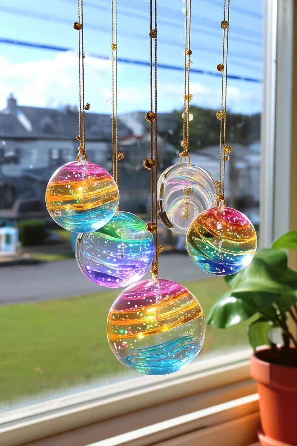 Planetenähnliche Fensterdekoration