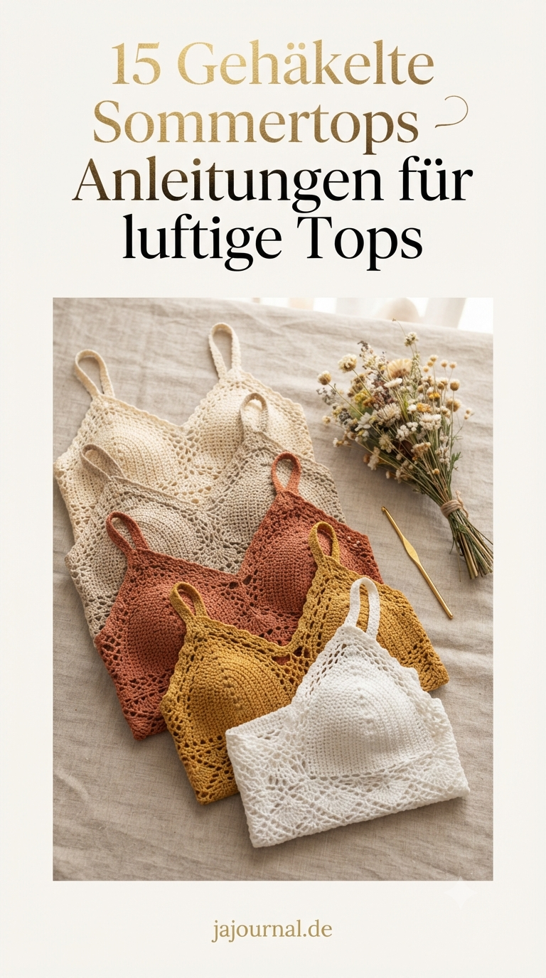 15 Gehäkelte Sommertops - Anleitungen für luftige Tops