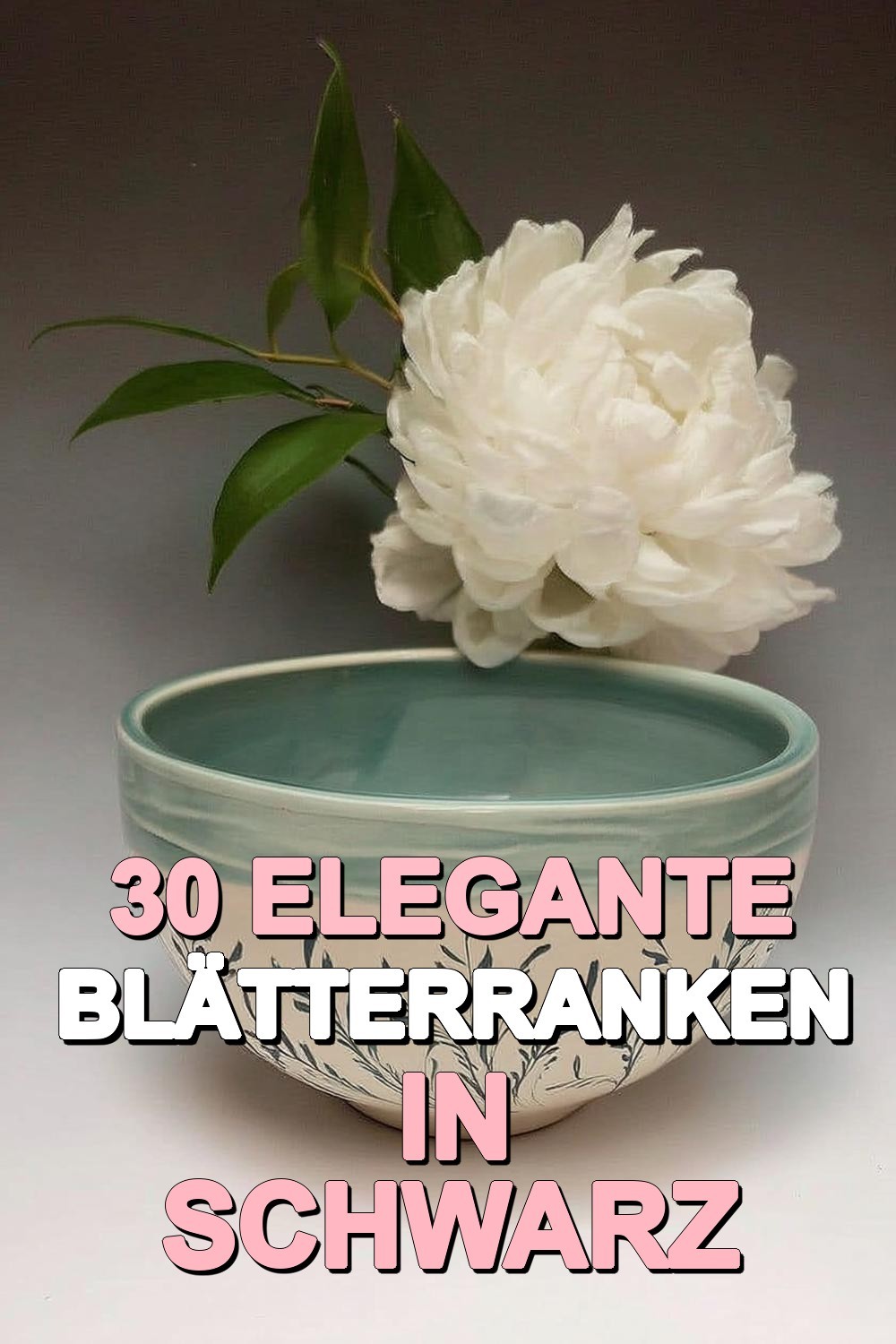 Elegante Blätterranken in Schwarz