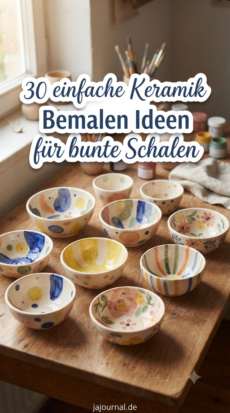 30 einfache Keramik Bemalen Ideen für bunte Schalen