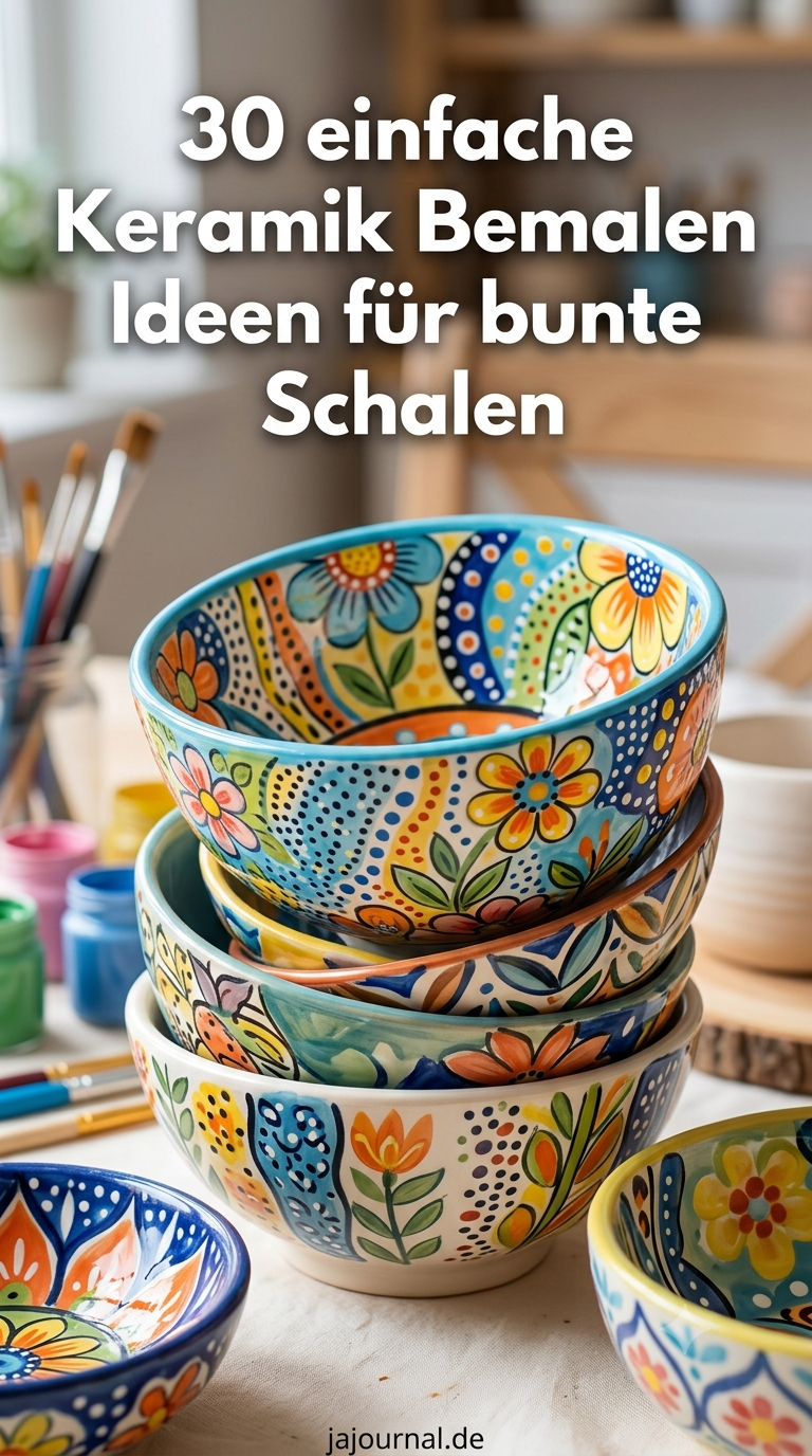 30 einfache Keramik Bemalen Ideen für bunte Schalen