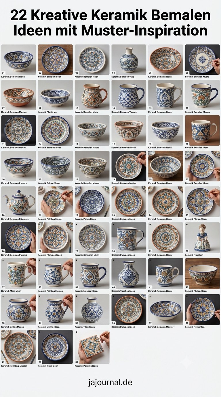 22 Kreative Keramik Bemalen Ideen mit Muster-Inspiration