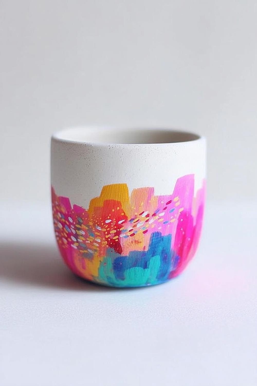 Regenbogen Pinselstriche Becher