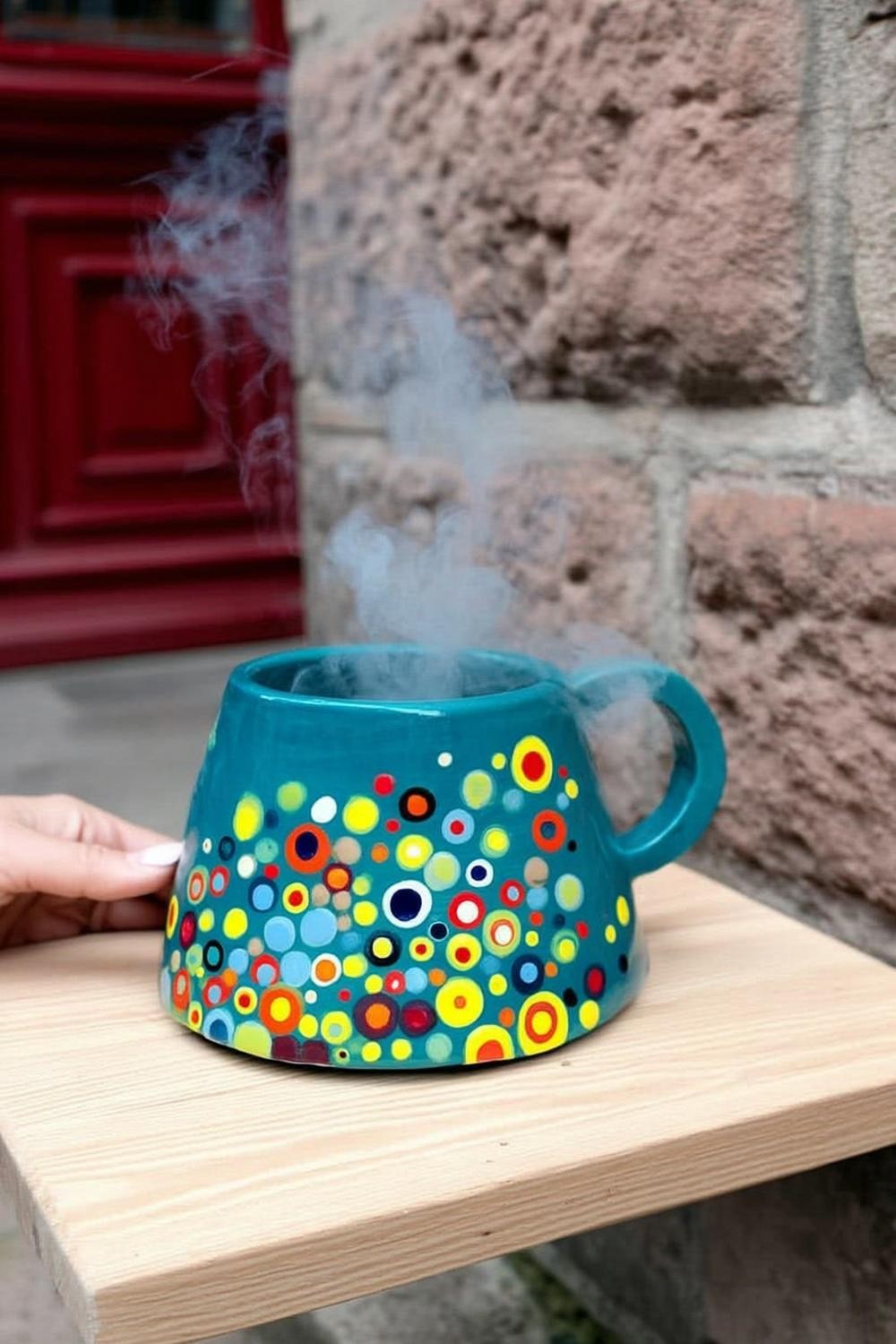 Bunte Kreise auf Türkis